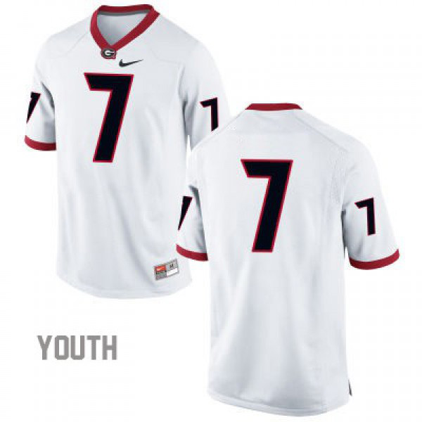 Youth Georgia Bulldogs Youth #7 (No Name) College Jersey - White